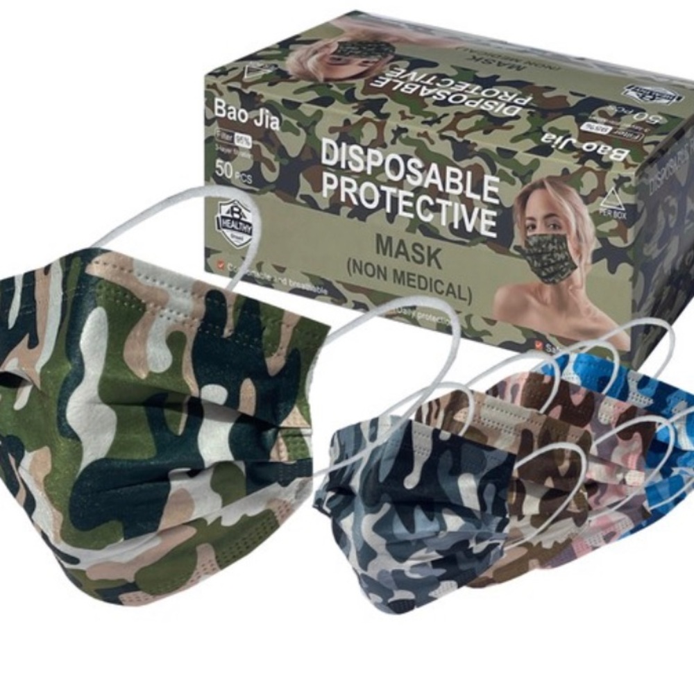 Camo Design Disposable- 50 Face Mask